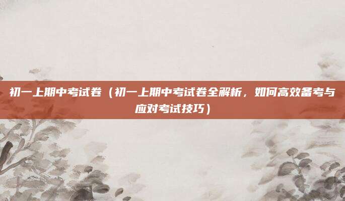 初一上期中考试卷（初一上期中考试卷全解析，如何高效备考与应对考试技巧）