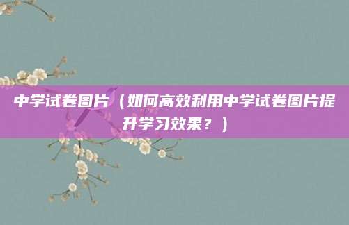 中学试卷图片（如何高效利用中学试卷图片提升学习效果？）
