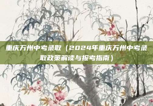 重庆万州中考录取（2024年重庆万州中考录取政策解读与报考指南）
