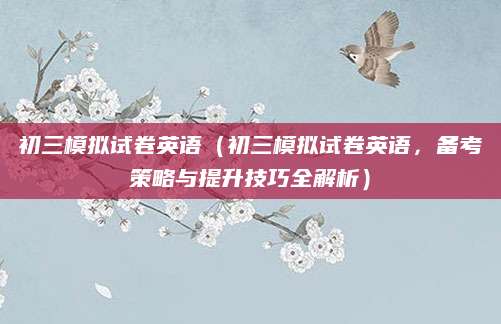 初三模拟试卷英语（初三模拟试卷英语，备考策略与提升技巧全解析）