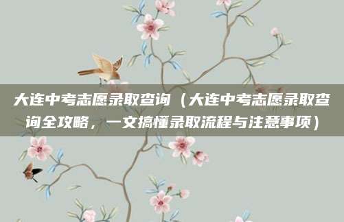 大连中考志愿录取查询（大连中考志愿录取查询全攻略，一文搞懂录取流程与注意事项）