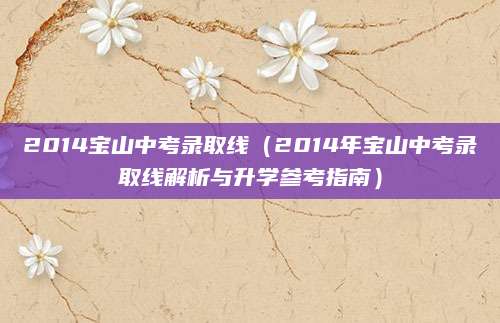 2014宝山中考录取线（2014年宝山中考录取线解析与升学参考指南）