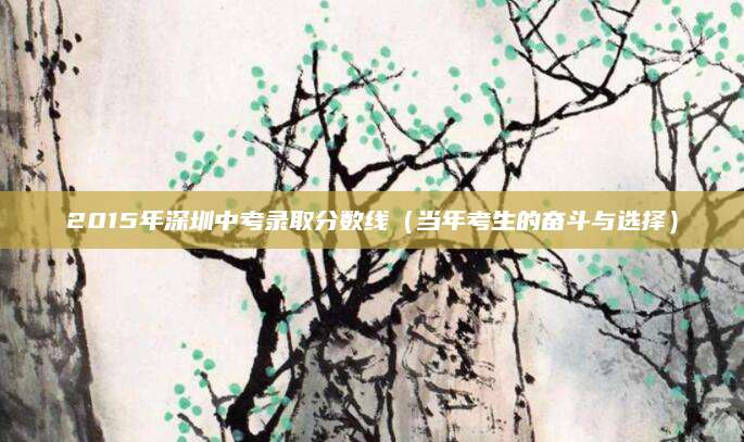 2015年深圳中考录取分数线（当年考生的奋斗与选择）