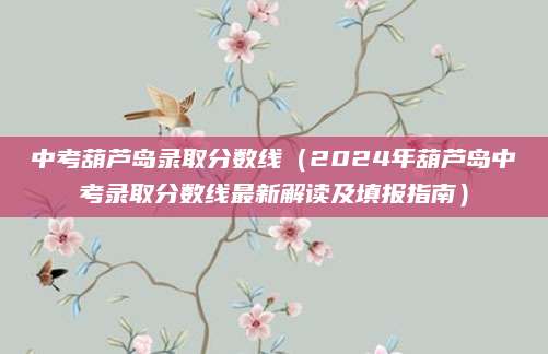中考葫芦岛录取分数线（2024年葫芦岛中考录取分数线最新解读及填报指南）