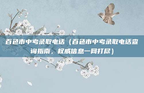 百色市中考录取电话（百色市中考录取电话查询指南，权威信息一网打尽）