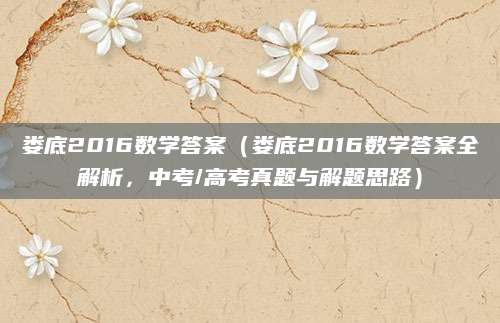 娄底2016数学答案（娄底2016数学答案全解析，中考/高考真题与解题思路）