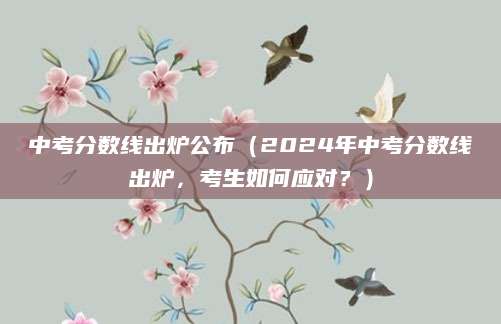 中考分数线出炉公布（2024年中考分数线出炉，考生如何应对？）
