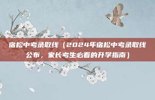 宿松中考录取线（2024年宿松中考录取线公布，家长考生必看的升学指南）