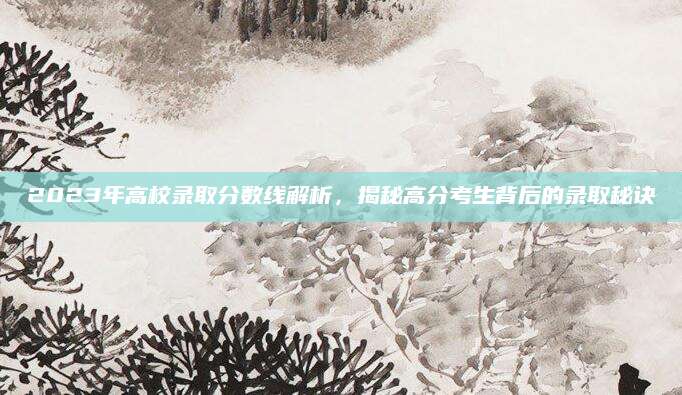 2023年高校录取分数线解析，揭秘高分考生背后的录取秘诀