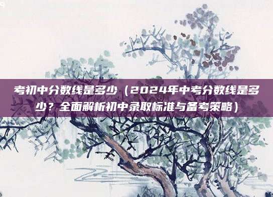 考初中分数线是多少（2024年中考分数线是多少？全面解析初中录取标准与备考策略）
