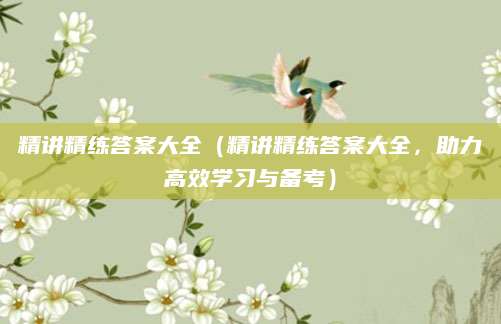 精讲精练答案大全（精讲精练答案大全，助力高效学习与备考）