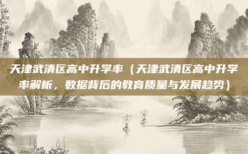 天津武清区高中升学率（天津武清区高中升学率解析，数据背后的教育质量与发展趋势）