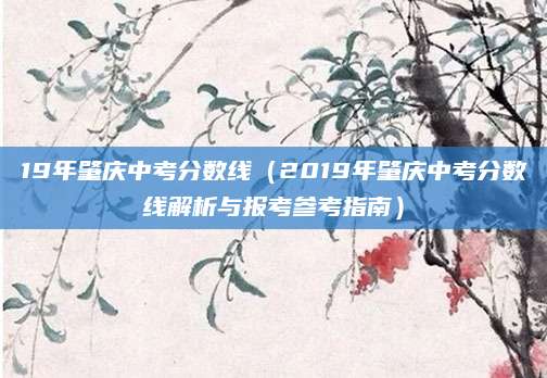19年肇庆中考分数线（2019年肇庆中考分数线解析与报考参考指南）