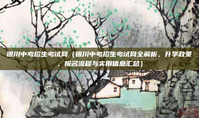 银川中考招生考试网（银川中考招生考试网全解析，升学政策、报名流程与实用信息汇总）