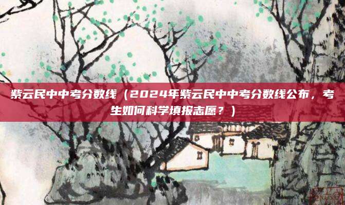 紫云民中中考分数线（2024年紫云民中中考分数线公布，考生如何科学填报志愿？）