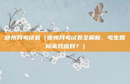 徐州月考试卷（徐州月考试卷全解析，考生如何高效应对？）
