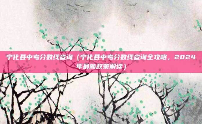 宁化县中考分数线查询（宁化县中考分数线查询全攻略，2024年最新政策解读）