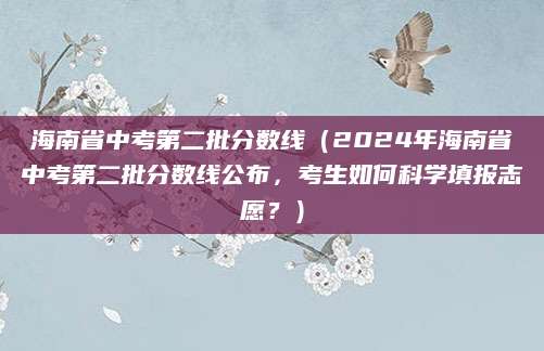 海南省中考第二批分数线（2024年海南省中考第二批分数线公布，考生如何科学填报志愿？）