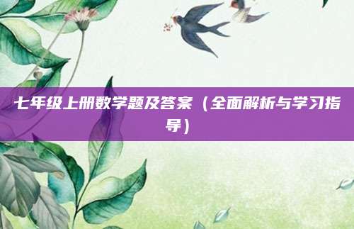 七年级上册数学题及答案（全面解析与学习指导）