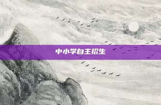 中小学自主招生