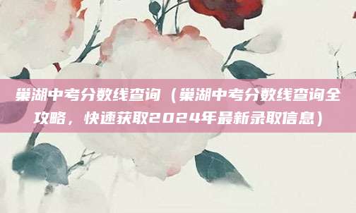 巢湖中考分数线查询（巢湖中考分数线查询全攻略，快速获取2024年最新录取信息）