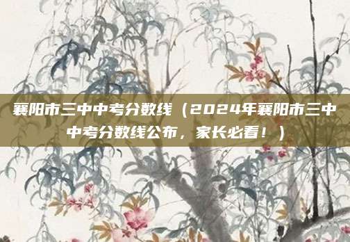 襄阳市三中中考分数线（2024年襄阳市三中中考分数线公布，家长必看！）