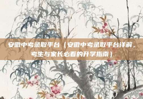 安徽中考录取平台（安徽中考录取平台详解，考生与家长必看的升学指南）