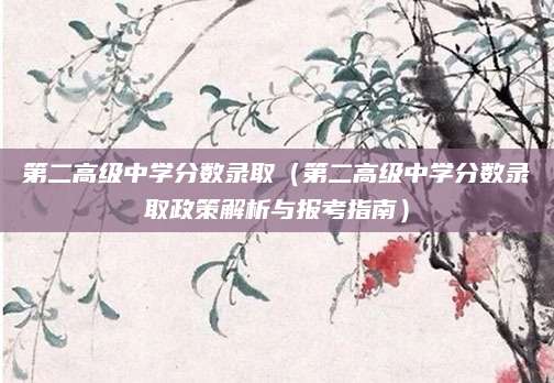第二高级中学分数录取（第二高级中学分数录取政策解析与报考指南）