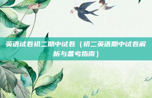 英语试卷初二期中试卷（初二英语期中试卷解析与备考指南）