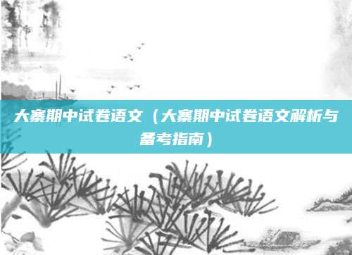大寨期中试卷语文（大寨期中试卷语文解析与备考指南）
