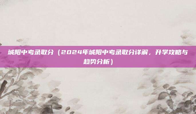 城阳中考录取分（2024年城阳中考录取分详解，升学攻略与趋势分析）