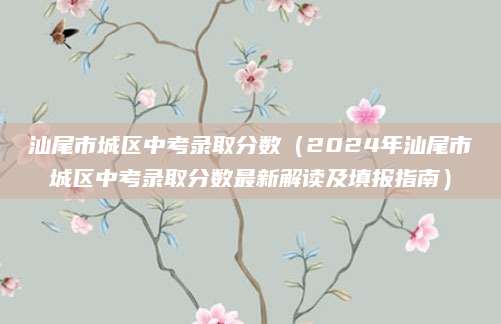 汕尾市城区中考录取分数（2024年汕尾市城区中考录取分数最新解读及填报指南）