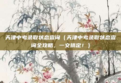 天津中考录取状态查询（天津中考录取状态查询全攻略，一文搞定！）