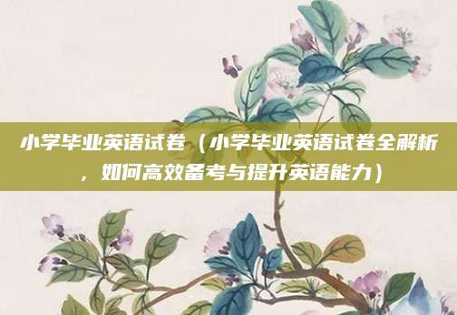小学毕业英语试卷（小学毕业英语试卷全解析，如何高效备考与提升英语能力）