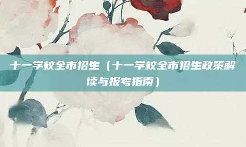十一学校全市招生（十一学校全市招生政策解读与报考指南）