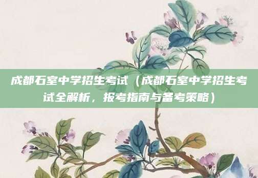 成都石室中学招生考试（成都石室中学招生考试全解析，报考指南与备考策略）
