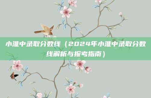 小淮中录取分数线（2024年小淮中录取分数线解析与报考指南）