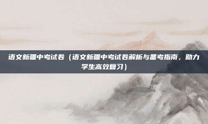 语文新疆中考试卷（语文新疆中考试卷解析与备考指南，助力学生高效复习）