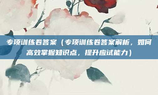 专项训练卷答案（专项训练卷答案解析，如何高效掌握知识点，提升应试能力）