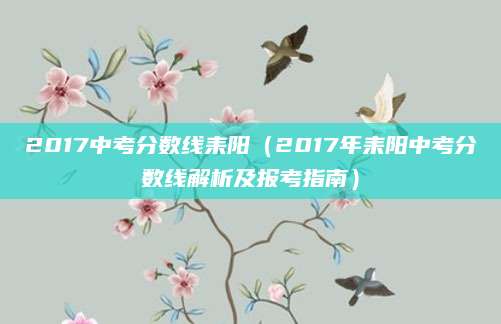 2017中考分数线耒阳（2017年耒阳中考分数线解析及报考指南）