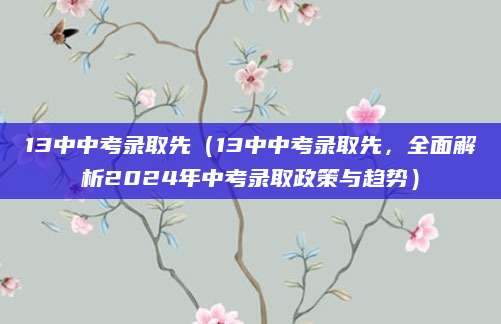13中中考录取先（13中中考录取先，全面解析2024年中考录取政策与趋势）