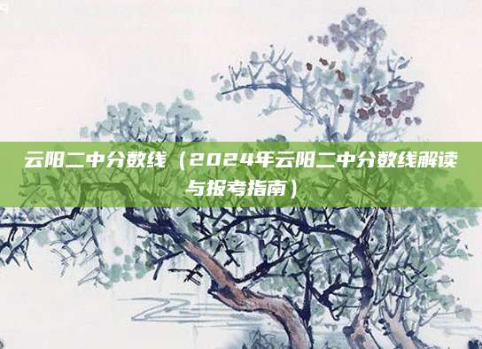云阳二中分数线（2024年云阳二中分数线解读与报考指南）