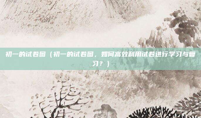 初一的试卷图（初一的试卷图，如何高效利用试卷进行学习与复习？）