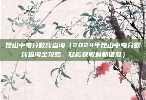 昆山中考分数线查询（2024年昆山中考分数线查询全攻略，轻松获取最新信息）