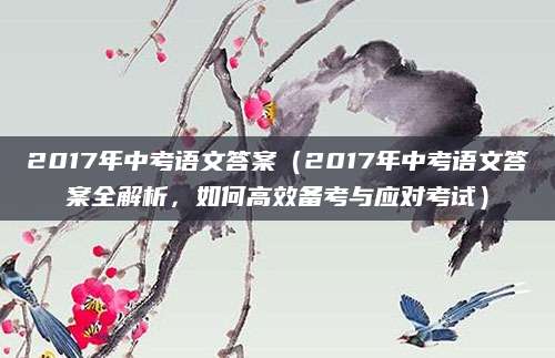 2017年中考语文答案（2017年中考语文答案全解析，如何高效备考与应对考试）