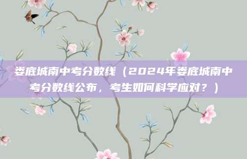 娄底城南中考分数线（2024年娄底城南中考分数线公布，考生如何科学应对？）