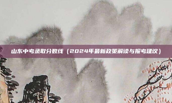 山东中考录取分数线（2024年最新政策解读与报考建议）