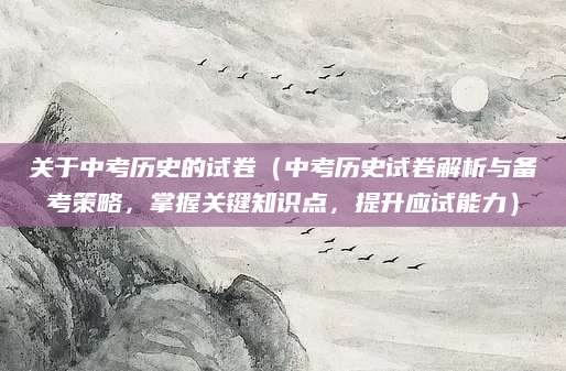 关于中考历史的试卷（中考历史试卷解析与备考策略，掌握关键知识点，提升应试能力）