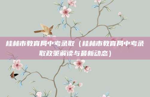 桂林市教育局中考录取（桂林市教育局中考录取政策解读与最新动态）