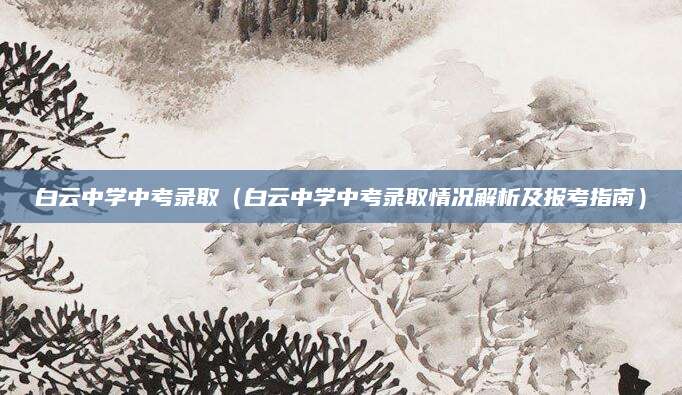 白云中学中考录取（白云中学中考录取情况解析及报考指南）